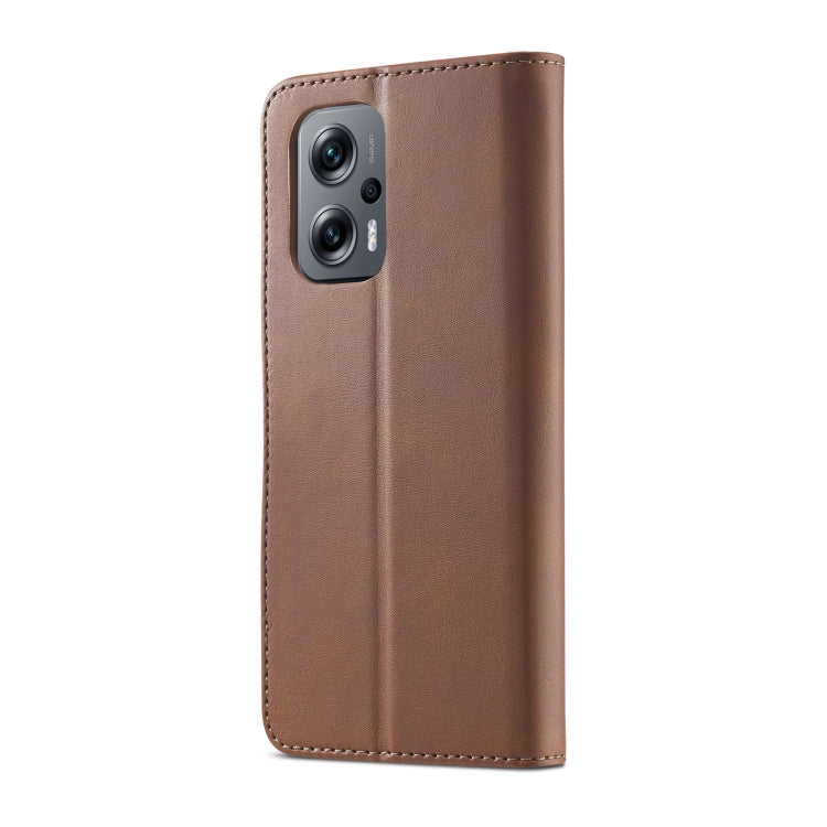 For Xiaomi Poco X4 GT 5G LC.IMEEKE Calf Texture Leather Phone Case(Coffee) Eurekaonline
