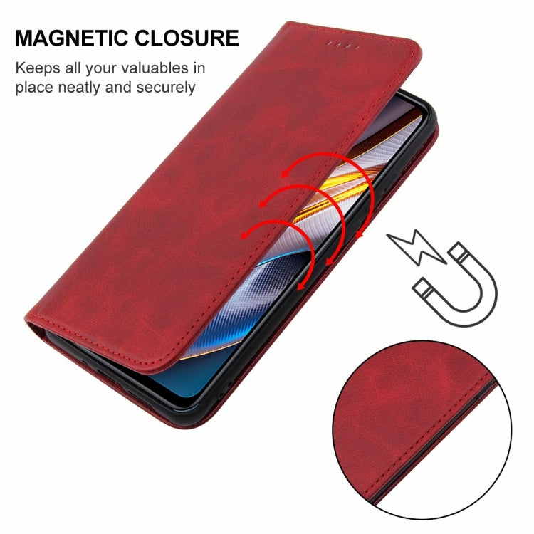 For Xiaomi Poco X4 GT Magnetic Closure Leather Phone Case(Red) Eurekaonline