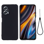 For Xiaomi Poco X4 GT/Redmi Note 11T Pro/Redmi K50i Pure Color Liquid Silicone Shockproof Full Coverage Phone Case(Black) Eurekaonline