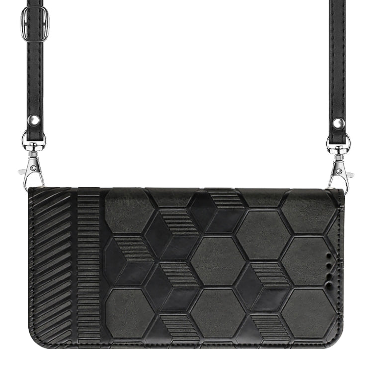 For Xiaomi Poco X4 Pro 5G Crossbody Football Texture Magnetic PU Phone Case(Black) Eurekaonline