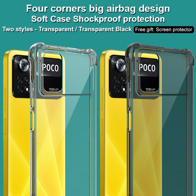 For Xiaomi Poco X4 Pro 5G Global imak TPU Phone Case with Screen Protector(Transparent) Eurekaonline