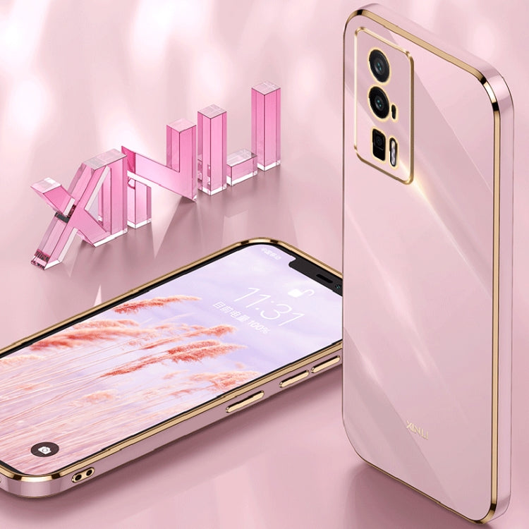 For Xiaomi Redmi K60 XINLI Straight 6D Plating Gold Edge TPU Phone Case(Mint Green) Eurekaonline