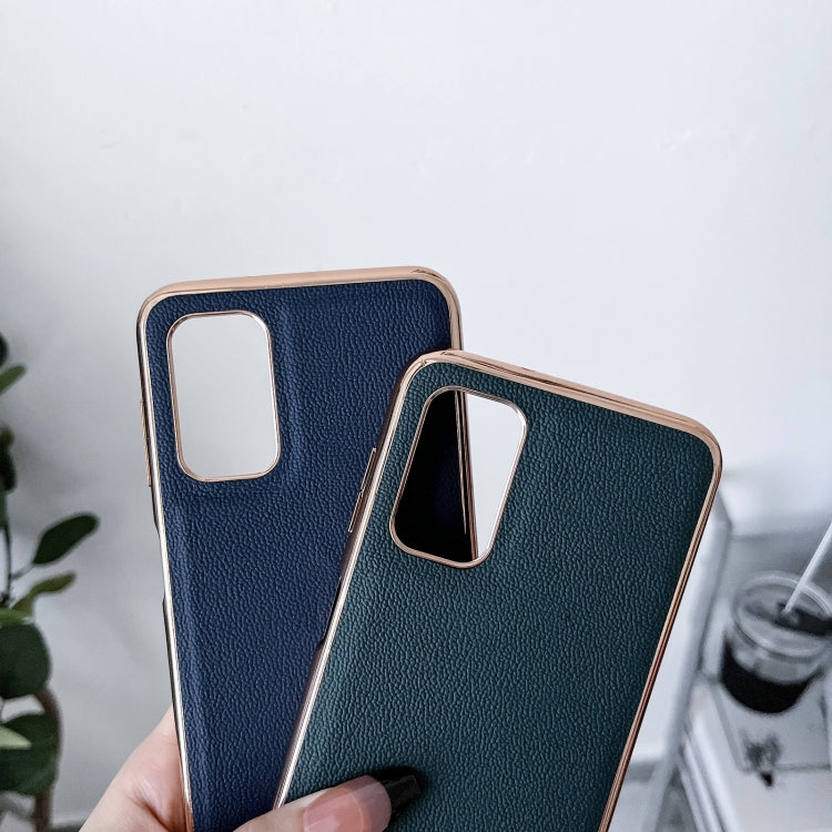 For Xiaomi Redmi Note 11 Global/Note 11S 4G Genuine Leather Luolai Series Electroplating Phone Case(Black) Eurekaonline