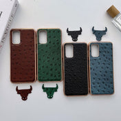 For Xiaomi Redmi Note 11 Global/Note 11S 4G Genuine Leather Ostrich Texture Nano Plating Phone Case(Green) Eurekaonline