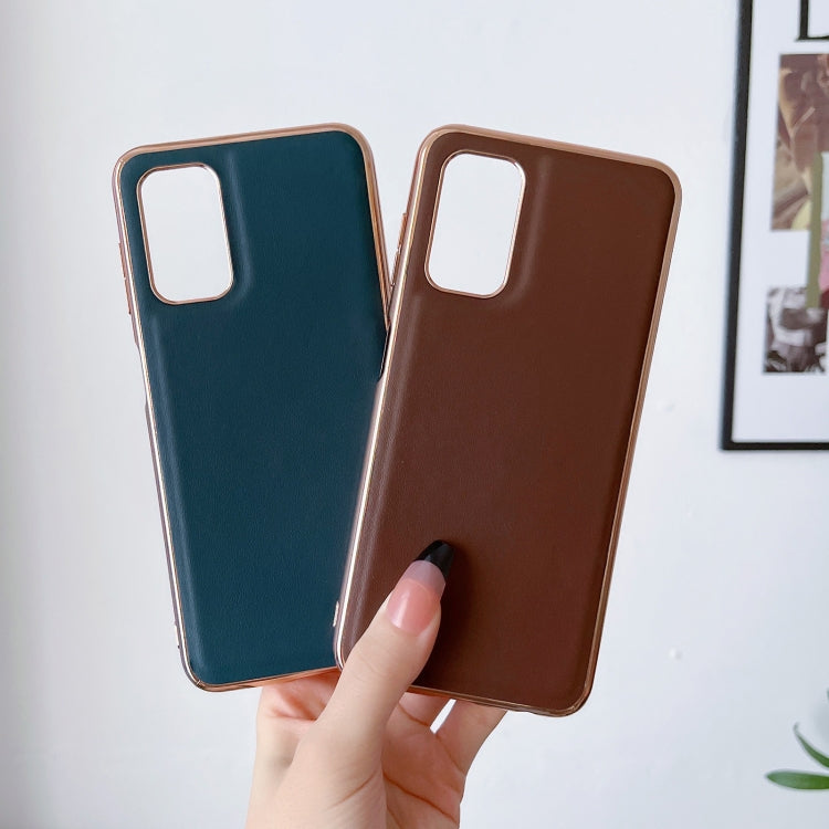 For Xiaomi Redmi Note 11 Global/Note 11S 4G Genuine Leather Xiaoya Series Nano Plating Phone Case(Blue) Eurekaonline