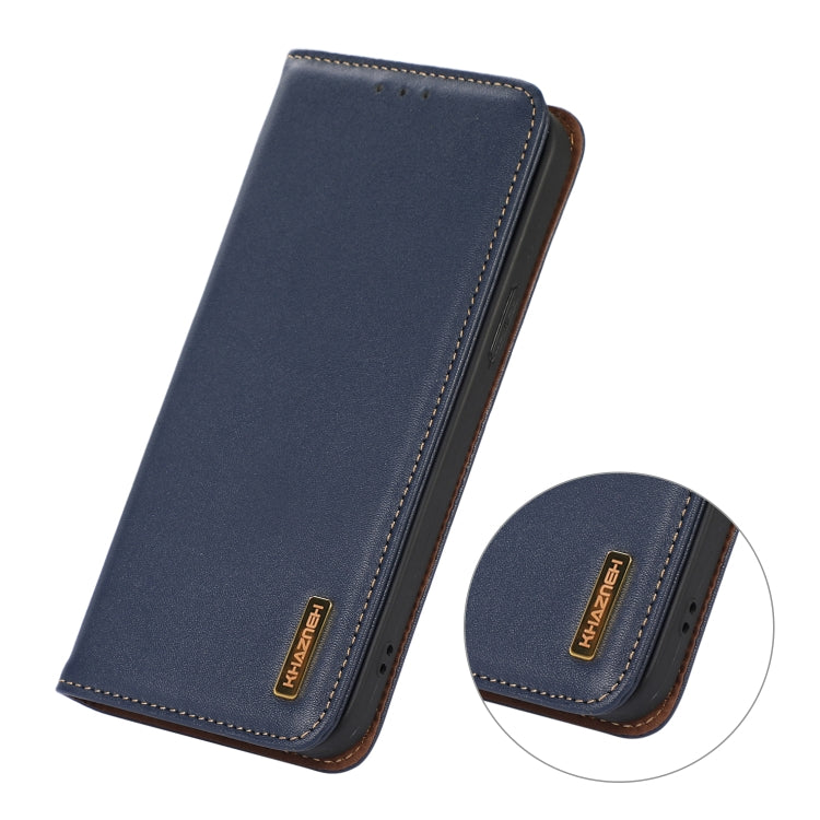 For Xiaomi Redmi Note 11 Pro 4G / 5G Global KHAZNEH Nappa Top Layer Cowhide Leather Phone Case(Blue) Eurekaonline