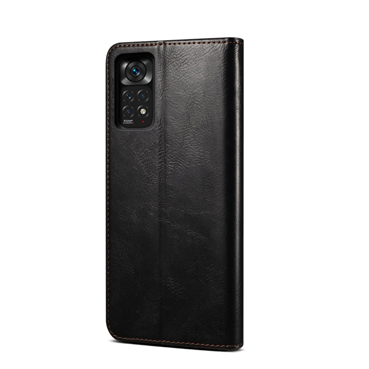 For Xiaomi Redmi Note 11 Pro 4G / 5G Oil Wax Crazy Horse Texture Leather Phone Case(Black) Eurekaonline