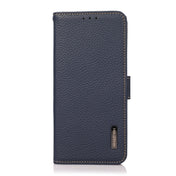 For Xiaomi Redmi Note 11 Pro 5G / 4G Foreign Version KHAZNEH Side-Magnetic Litchi Genuine Leather RFID Phone Case(Blue) Eurekaonline