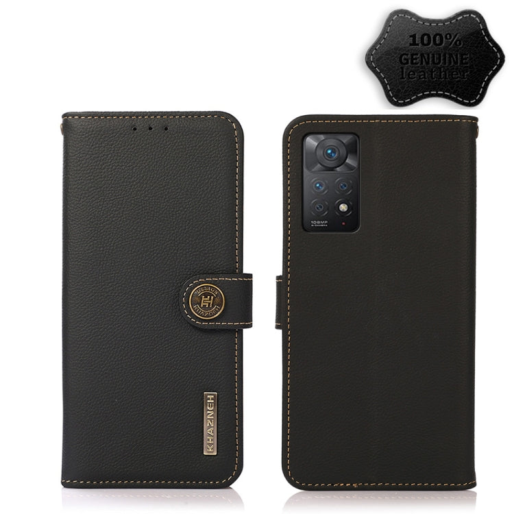  4G KHAZNEH Custer Genuine Leather RFID Phone Case(Black) Eurekaonline