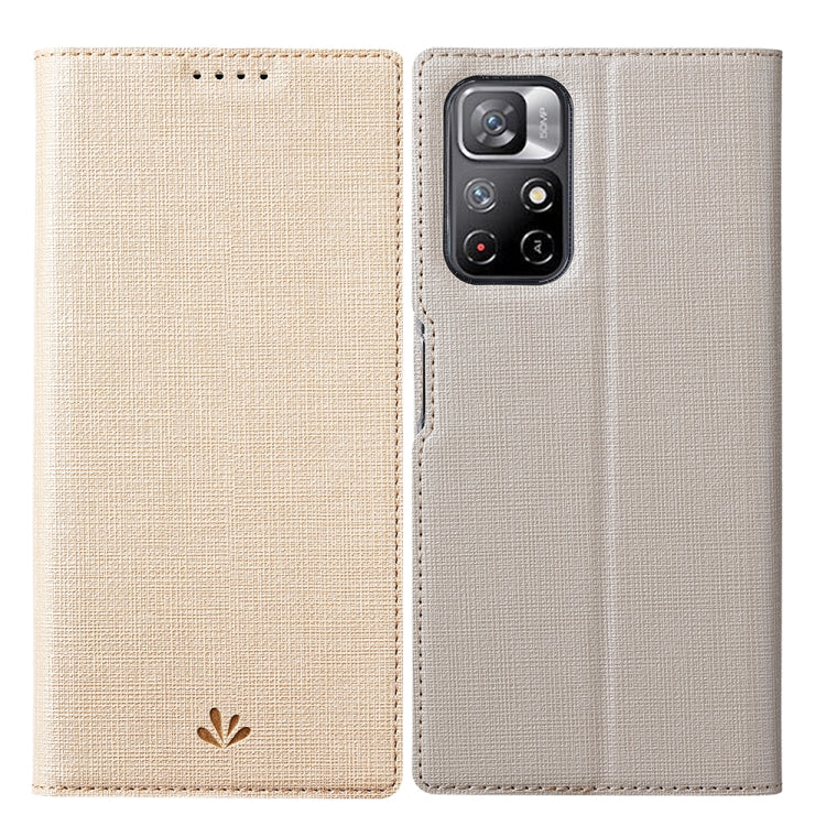 For Xiaomi Redmi Note 11 ViLi DMX Series Shockproof Magnetic Flip Leather Phone Case(Gold) Eurekaonline