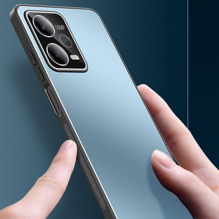 For Xiaomi Redmi Note 12 China All-Inclusive Lens Frosted Metal Phone Case(Black) Eurekaonline