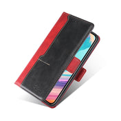 For Xiaomi Redmi Note 12 China Contrast Color Side Buckle Leather Phone Case(Red + Black) Eurekaonline