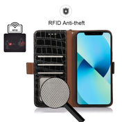 For Xiaomi Redmi Note 12 China Crocodile Top Layer Cowhide Leather Phone Case(Black) Eurekaonline