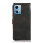 For Xiaomi Redmi Note 12 China HAZNEH Dual-color Cowhide Texture Leather Phone Case(Black) Eurekaonline