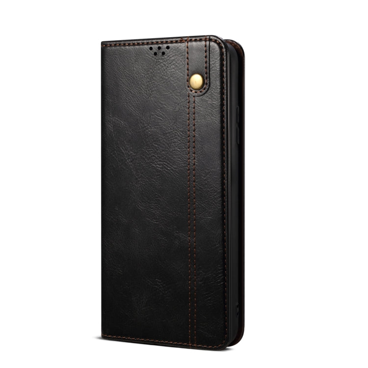 For Xiaomi Redmi Note 12 China Oil Wax Crazy Horse Texture Leather Phone Case(Black) Eurekaonline