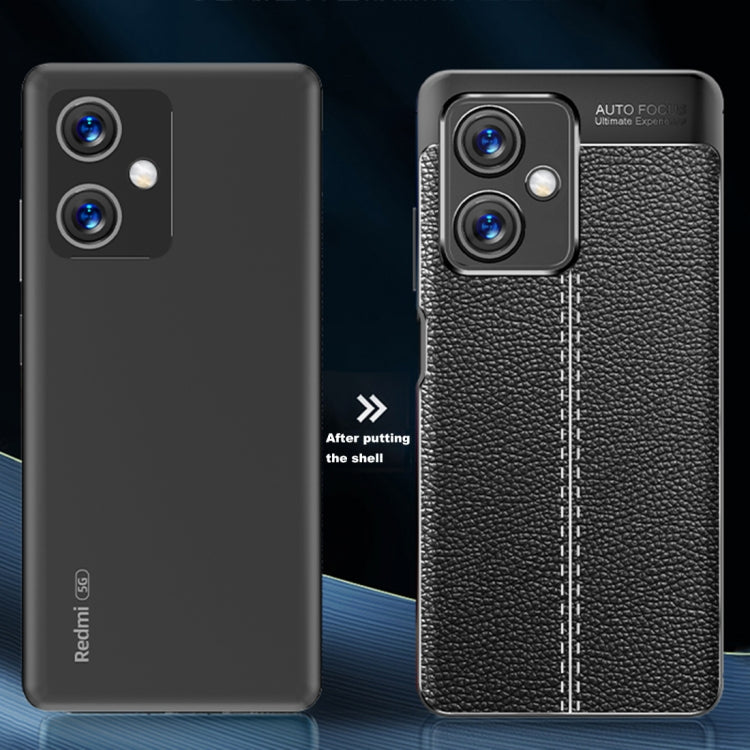 For Xiaomi Redmi Note 12 Global / Note 12 China / Poco X5 Litchi Texture TPU Phone Case(Black) Eurekaonline