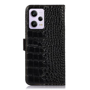 For Xiaomi Redmi Note 12 Pro China Crocodile Top Layer Cowhide Leather Phone Case(Black) Eurekaonline