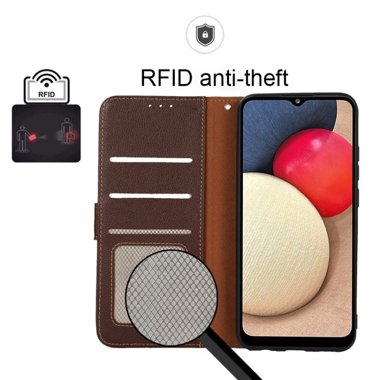 For Xiaomi Redmi Note 12 Pro+ China KHAZNEH Litchi Texture Leather RFID Phone Case(Brown) Eurekaonline