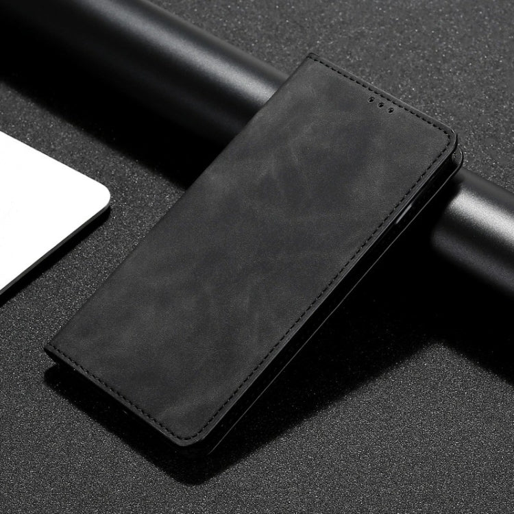 For Xiaomi Redmi Note 12 Pro China Skin Feel Magnetic Horizontal Flip Leather Phone Case(Black) Eurekaonline
