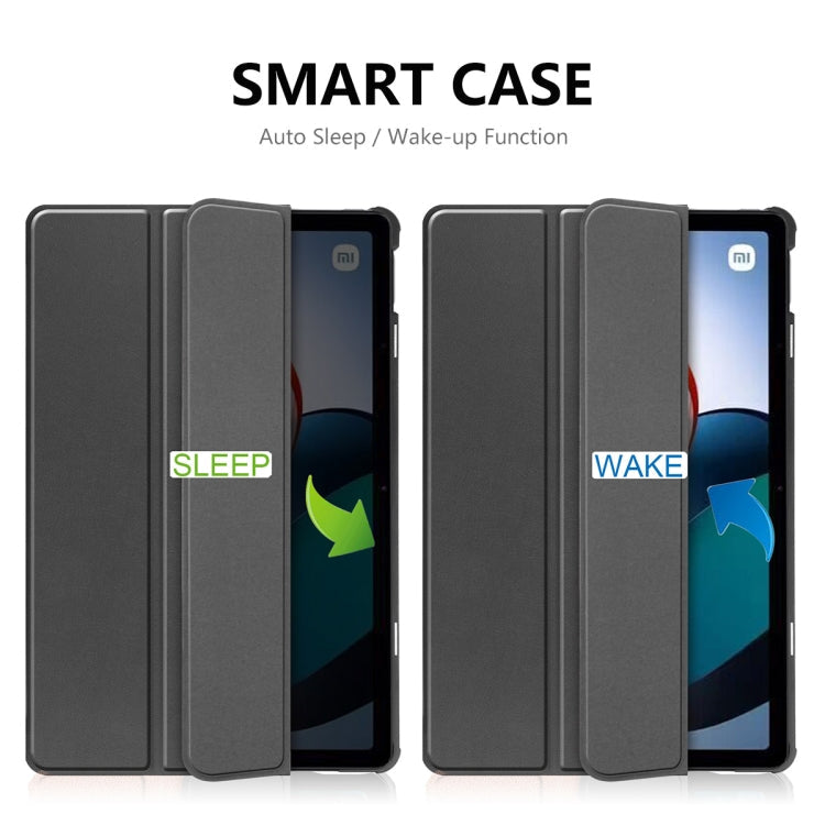For Xiaomi Redmi Pad 10.61 inch ENKAY Tri-fold Custer Texture Leather Stand Smart Case(Black) Eurekaonline
