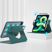 For iPad Pro 11 2022 / 2021 / 2020 / 2018 Front Stand Rotating Clear Back Smart Tablet Case(Night Green) Eurekaonline