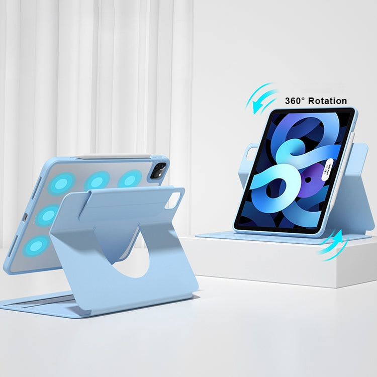  2018 Front Stand Rotating Clear Back Smart Tablet Case(Sky Blue) Eurekaonline