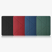 For iPad Pro 12.9 2022 / 2021 / 2020 Mutural Multi-fold Smart Leather Tablet Case(Dark Green) Eurekaonline