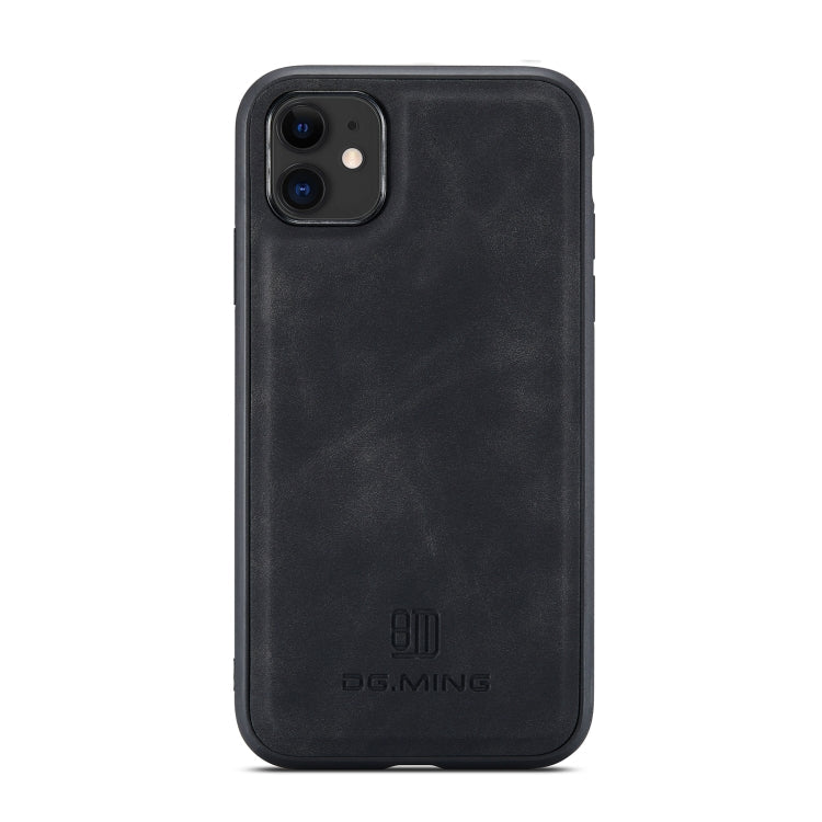 For iPhone 11 DG.MING M1 Series 3-Fold Multi Card Wallet + Magnetic Back Cover Shockproof Case with Holder Function (Black) Eurekaonline