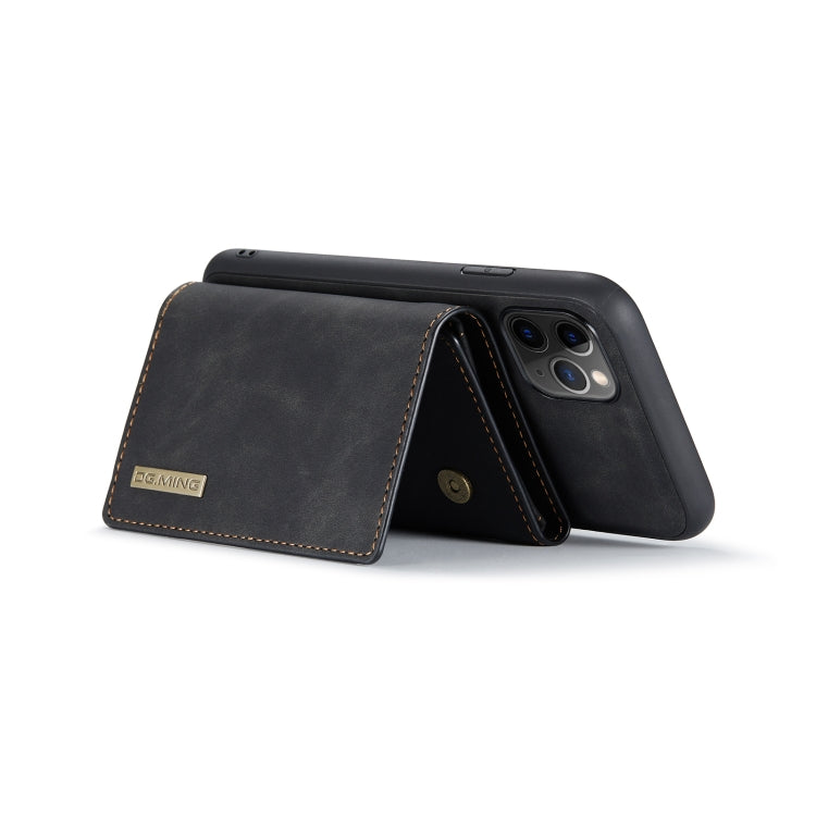 For iPhone 11 Pro DG.MING M1 Series 3-Fold Multi Card Wallet + Magnetic Back Cover Shockproof Case with Holder Function (Black) Eurekaonline