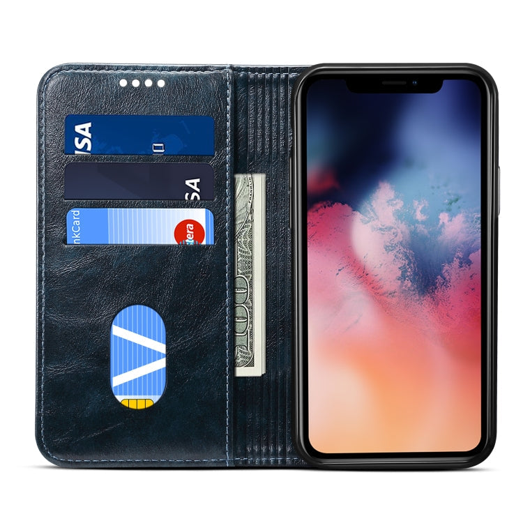 For iPhone 11 Pro Max Baroque Simple Horizontal Flip Leather Case, with Holder & Card Slots & Wallet(Blue) Eurekaonline