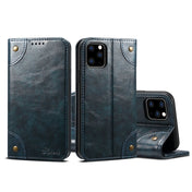 For iPhone 11 Pro Max Baroque Simple Horizontal Flip Leather Case, with Holder & Card Slots & Wallet(Blue) Eurekaonline