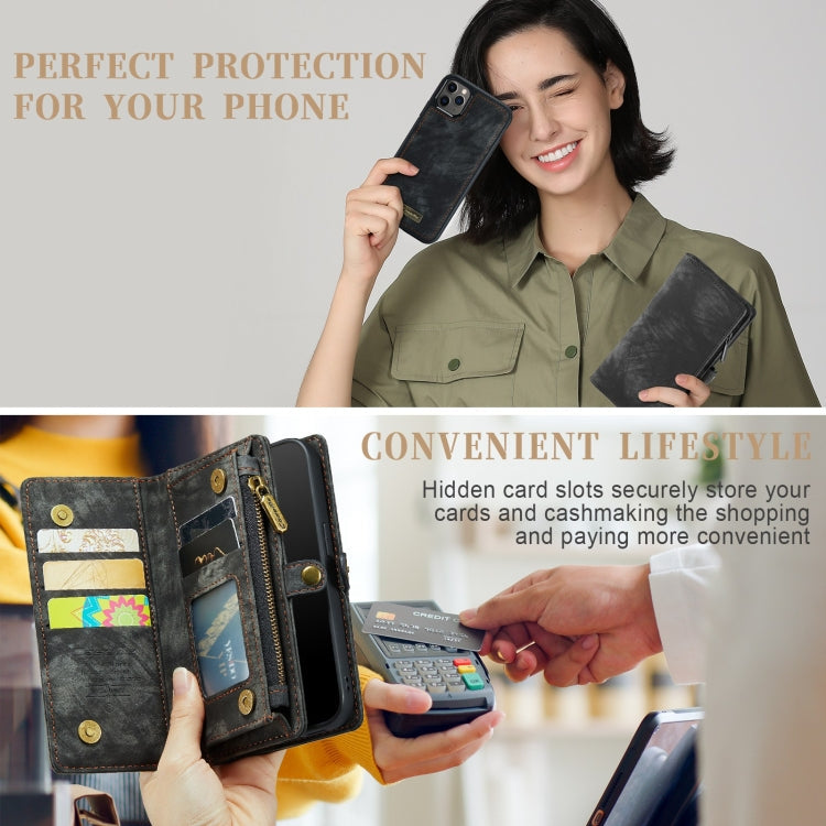 For iPhone 11 Pro Max CaseMe-008 Detachable Multifunctional Horizontal Flip Leather Case with Card Slot & Holder & Zipper Wallet & Photo Frame (Black) Eurekaonline