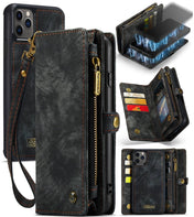 For iPhone 11 Pro Max CaseMe-008 Detachable Multifunctional Horizontal Flip Leather Case with Card Slot & Holder & Zipper Wallet & Photo Frame (Black) Eurekaonline