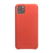 For iPhone 11 Pro Max QIALINO Shockproof Top-grain Leather Protective Case(Orange) Eurekaonline