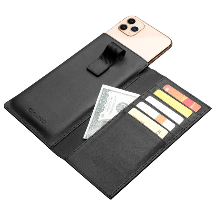 For iPhone 11 QIALINO Nappa Texture Top-grain Leather Horizontal Flip Wallet Case with Card Slots(Black) Eurekaonline