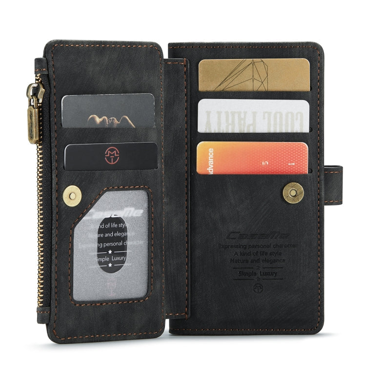 For iPhone 12 / 12 Pro CaseMe-C30 PU + TPU Multifunctional Horizontal Flip Leather Case with Holder & Card Slot & Wallet & Zipper Pocket(Black) Eurekaonline