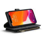 For iPhone 12 / 12 Pro CaseMe-C30 PU + TPU Multifunctional Horizontal Flip Leather Case with Holder & Card Slot & Wallet & Zipper Pocket(Black) Eurekaonline