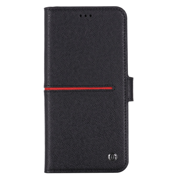  12 Pro GEBEI Top-grain Leather Horizontal Flip Protective Case with Holder & Card Slots & Wallet & Photo Frame(Black) Eurekaonline