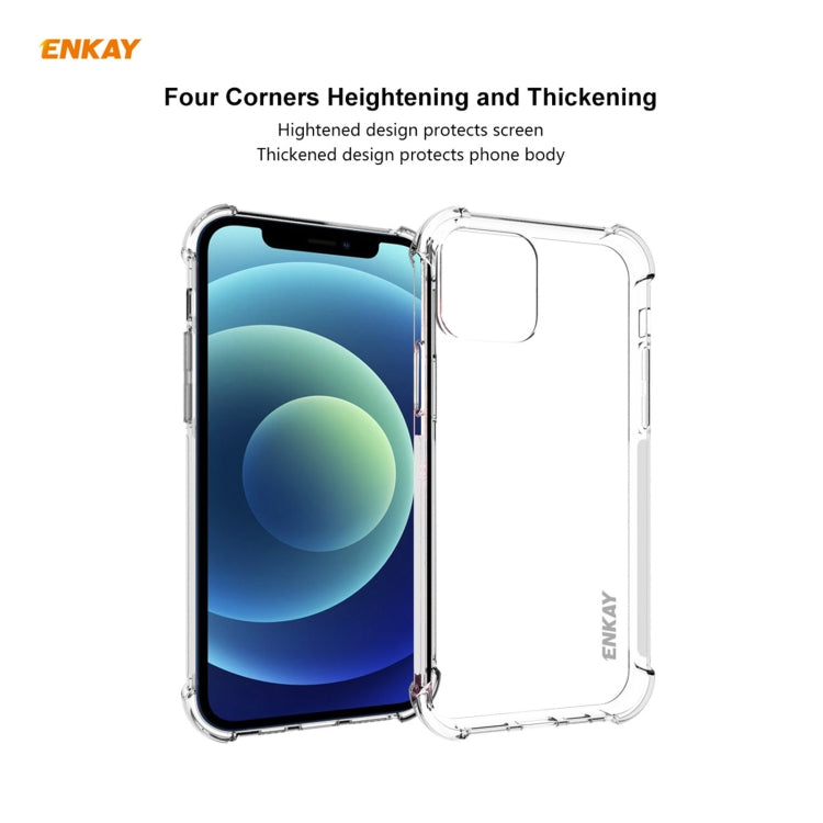  12 Pro Hat-Prince ENKAY 2 in 1 Clear TPU Soft Case Shockproof Cover + 0.26mm 9H 2.5D Full Glue Full Coverage Tempered Glass Protector Film Eurekaonline