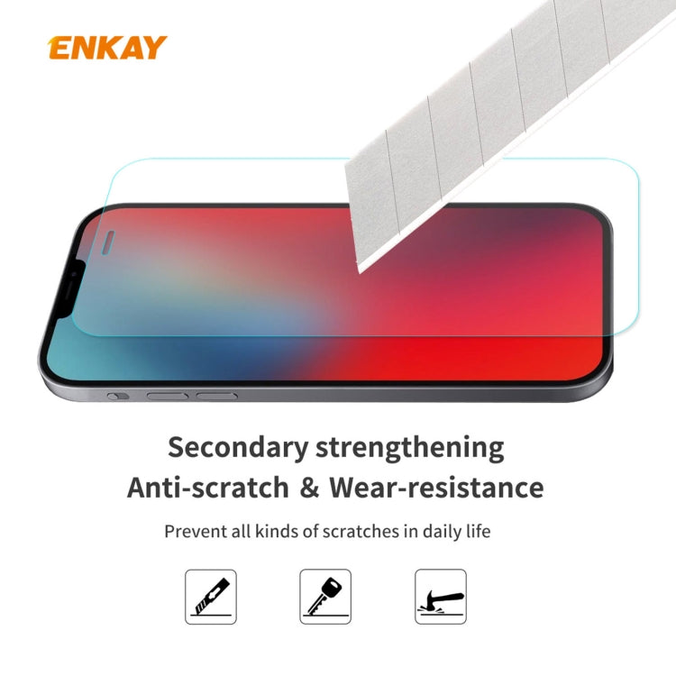 For iPhone 12 / 12 Pro Hat-Prince ENKAY 2 in 1 Clear TPU Soft Case Shockproof Cover + 0.26mm 9H 2.5D Tempered Glass Protector Film Eurekaonline