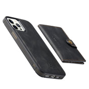 For iPhone 12 / 12 Pro JEEHOOD Retro Magnetic Detachable Protective Case with Wallet & Card Slot & Holder(Black) Eurekaonline