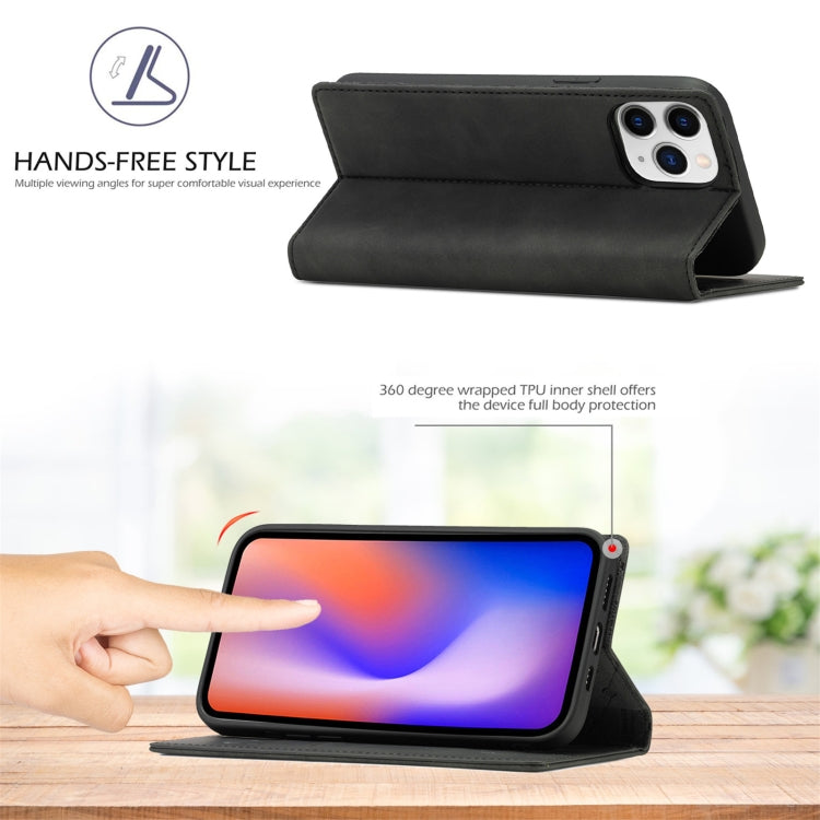 For iPhone 12 / 12 Pro LC.IMEEKE Strong Magnetism Ultra-thin Horizontal Flip Shockproof Matte TPU + PU Leather Case with Holder & Card Slots & Wallet(Black) Eurekaonline