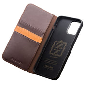 For iPhone 12 / 12 Pro QIALINO Business Horizontal Flip Leather Case with Holder & Card Slots & Wallet(Brown) Eurekaonline