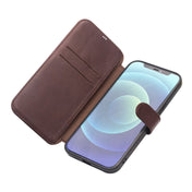 For iPhone 12 / 12 Pro QIALINO Business Magnetic Horizontal Flip Leather Case with Card Slots & Wallet(Dark Brown) Eurekaonline