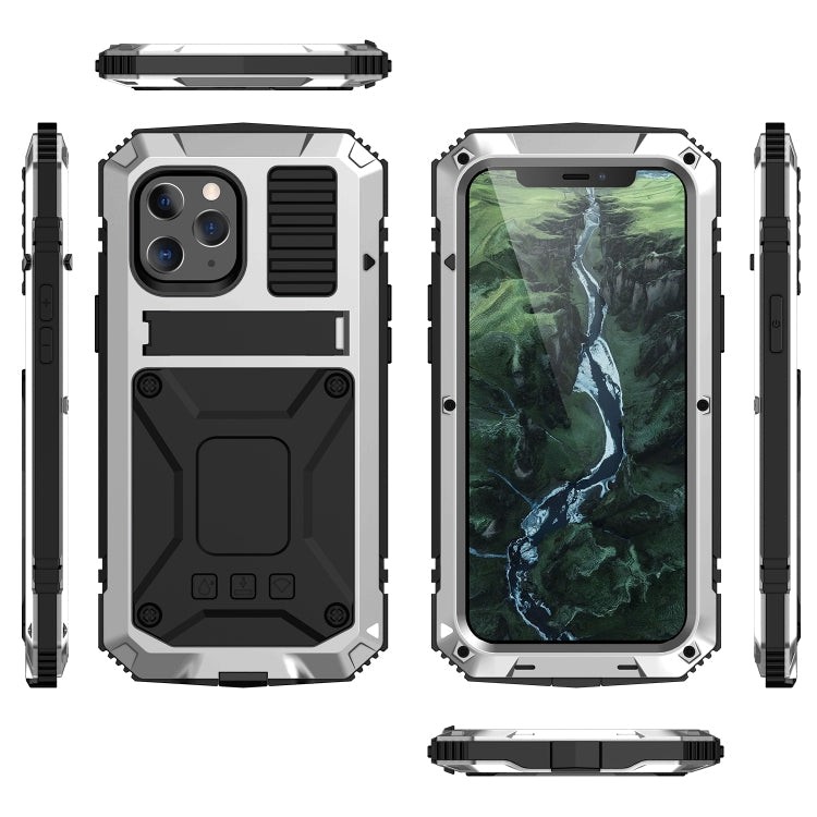  12 Pro R-JUST Shockproof Waterproof Dust-proof Metal + Silicone Protective Case with Holder(Silver) Eurekaonline