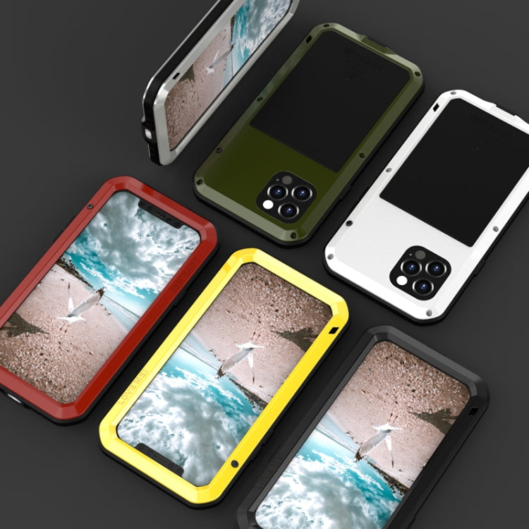 For iPhone 12 Pro LOVE MEI Metal Shockproof Waterproof Dustproof Protective Case(Red) Eurekaonline