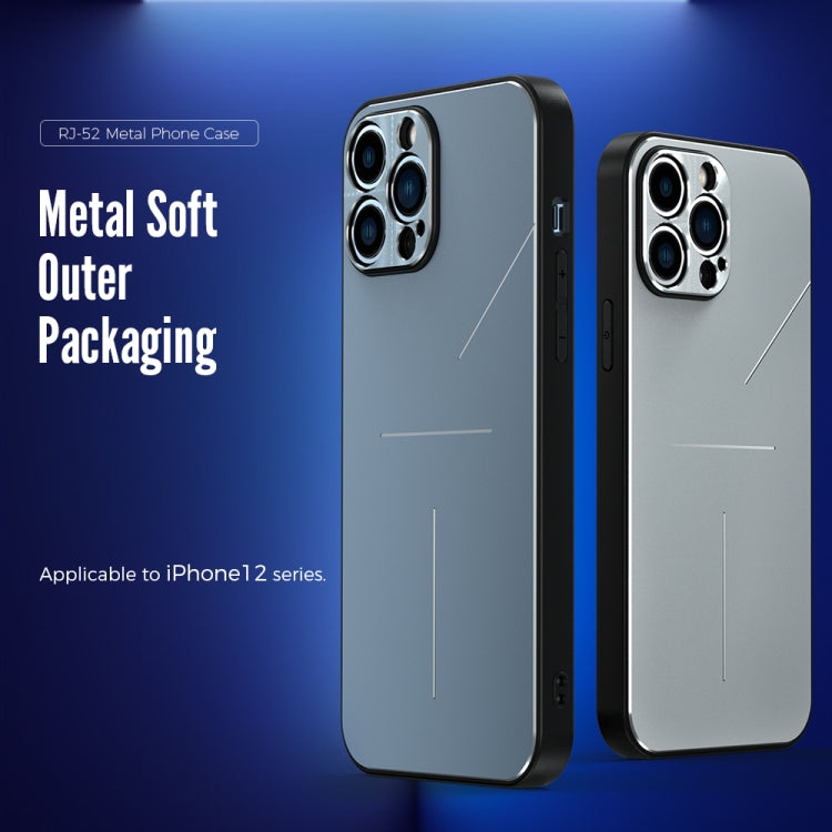 For iPhone 12 Pro R-JUST RJ-52 3-Line Style Metal TPU Shockproof Protective Case(Blue) Eurekaonline