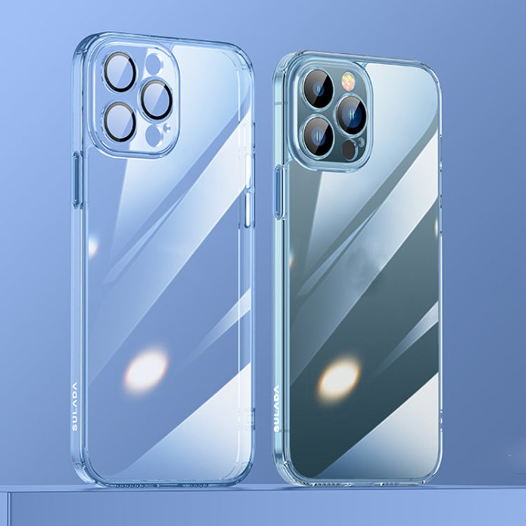 For iPhone 12 Pro SULADA Crytal Steel Series Diamond Glass + TPU Phone Case(Blue) Eurekaonline