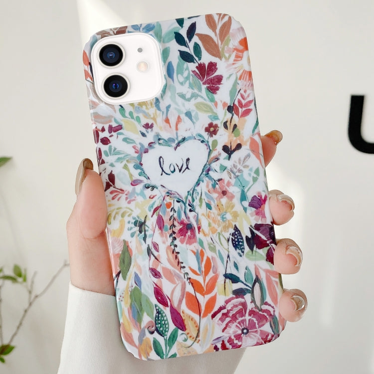 For iPhone 12 Varnishing Water Stick PC Phone Case(Love) Eurekaonline
