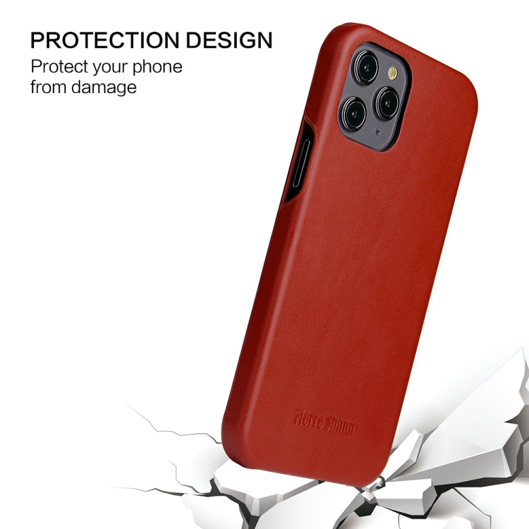 For iPhone 12 mini Fierre Shann Business Magnetic Horizontal Flip Genuine Leather Case (Brown) Eurekaonline
